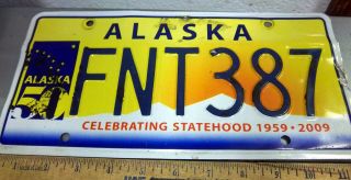 Alaska License Plate,  Celebrating Statehood 1959 - 2009 Issue,  Fnt 386,  Ex 2011