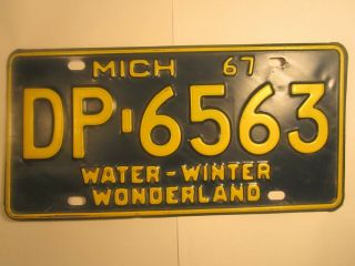 License Plate Car Tag 1967 Michigan Dp 6563 [z289]