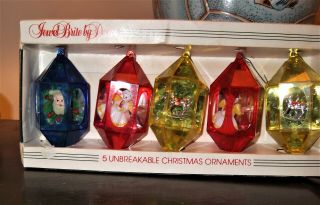 Vintage Jewel Brite Christmas Ornaments