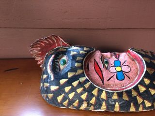 Vintage Mexican Carved Wood Carnival Dance Mask 
