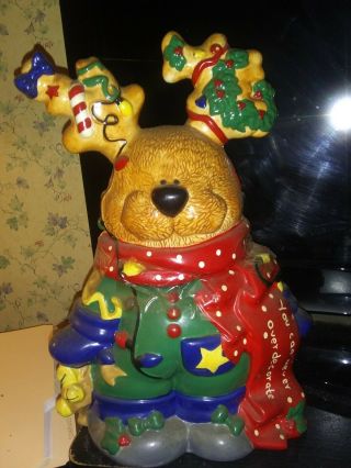 Lefton Reindeer Cookie Jar Canister Christmas Holiday M.  Rupert Ctm12139 1998