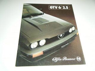 Vintage 1980s? Alfa Romeo Gtv 6 2.  5 Car Dealers Sales Brochure