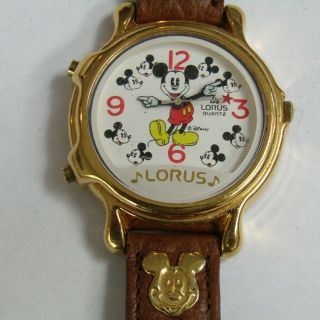 Vintage Mickey Mouse Watch Musical Seiko Lorus 2 Songs
