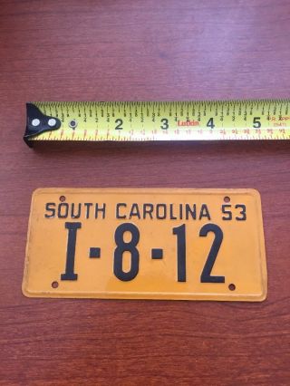 South Carolina 1953 Mini Metal License Plate I - 8 - 12