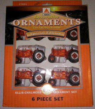 Agco Allis Chalmers Wd45 Tractor Special Edition Decorative Ornaments 6 Pc Set