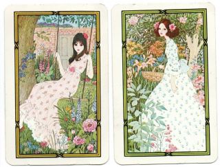 Vintage Playing Cards European Lady Swap Card