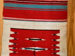 Vintage Mexican Saltillo Serape Blanket Rug Poncho Baja Cape w/ Fringe - 43x22 4
