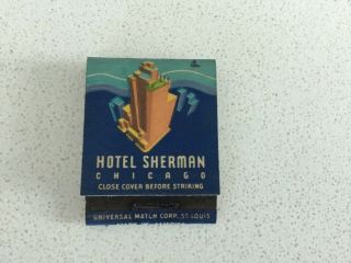Vintage Full Matchbook,  Hotel Sherman Chicago,  Nmint