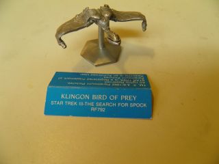 Pewter Rawcliffe Collectible Star Trek Miniature Klingon Bird Of Prey - 1991