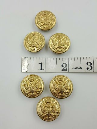6 Gold Toned Button Covers Eagle Patterns