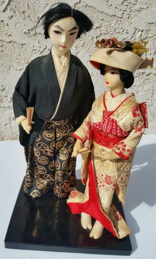 Rare Vintage 14 " Nishi & Co.  Japanese Geisha Doll Wedding Couple Bride & Groom