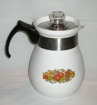 Corning Ware - Spice Of Life Percolator Coffee Pot P - 166 6 - Cup W/all Parts