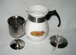 Corning Ware - Spice Of Life Percolator Coffee Pot P - 166 6 - Cup w/All Parts 5