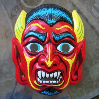 Vintage Halloween Devil Plastic Vacuform Mask 2