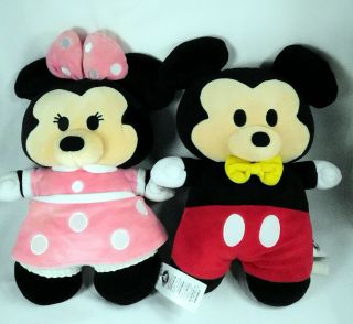 Disney Store Mickey & Minnie Mouse Plush Stuffed Toys 12 "
