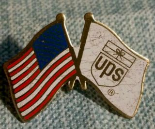 Vintage United Parcel Service Ups American Ups Flag Lapel Pin (rare: 9/11)
