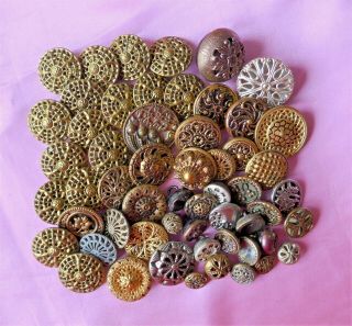 50,  Collectable Vintage Metal Buttons - Mirrorbacks And Twinkles (14)