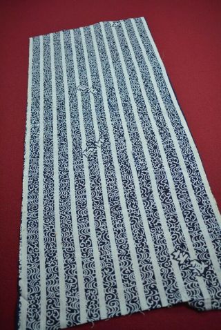 Ts64/50 Vintage Japanese Fabric Cotton Antique Boro Patch Indigo Blue 33.  9 "