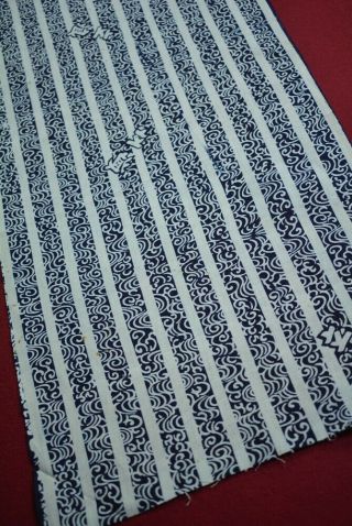 TS64/50 Vintage Japanese Fabric Cotton Antique Boro Patch Indigo Blue 33.  9 