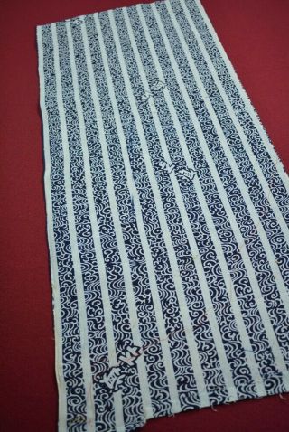 TS64/50 Vintage Japanese Fabric Cotton Antique Boro Patch Indigo Blue 33.  9 