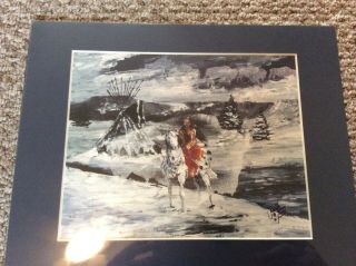 Three Sioux Del Iron Cloud Prints Vintage Old Native American Art 2