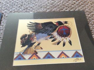 Three Sioux Del Iron Cloud Prints Vintage Old Native American Art 4