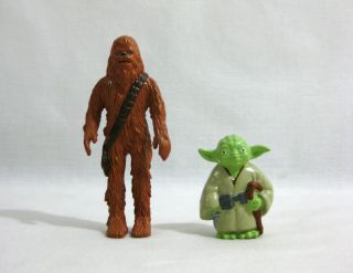 1990 Vintage Star Wars ✧ Yoda,  Chewbacca ✧ Action Pvc Figures Vgc