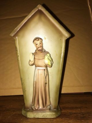 Vintage Saint Francis Of Assisi Vase 7 1/2 "