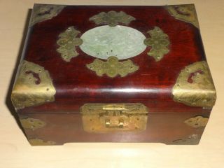 Vintage Music Jewelry Box,  Wood & Brass - Shanghai China - W/ Lock