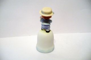 THIMBLE BISQUE MOREHEAD 1986 ADORABLE BOY IN A SUIT HOLDING A FLOWER TOPPER 3
