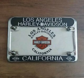 Rare Chrome Harley Davidson Los Angeles California License Plate Frame