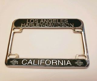 Rare Chrome Harley Davidson Los Angeles California License Plate Frame 4