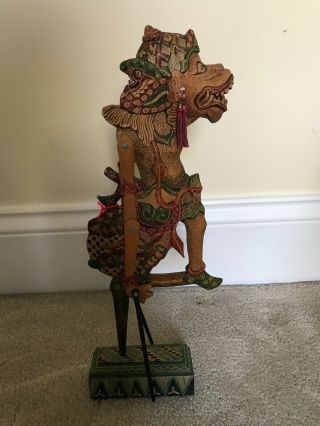 Indonesian Wooden Shadow Puppet Handmade And Painted