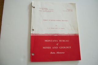 1959 Reprint Of Montana Bureau Of Mines & Geology - Butte,  Montana