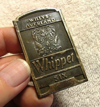 Whippet Six Radiator Badge Emblem 1929 - 31? Willys Overland D.  L.  Auld