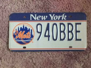 Blue Banner Ny Mets License Plate,  Not A Vanity