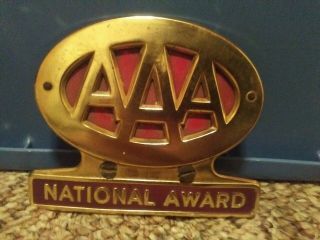 Vintage Aaa National Award License Plate Topper 1950 