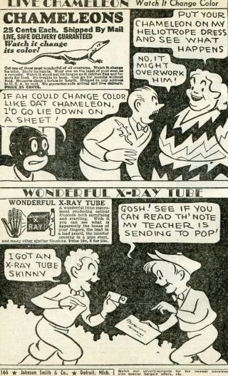 1940 Small Print Ad Of X - Ray Tube & Live Chameleon Black Americana Lie On Sheet