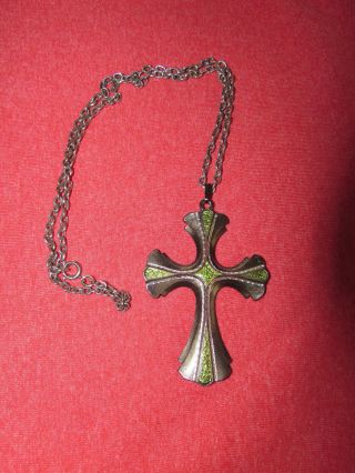 Vintage Sarah Coventry Limited Edition Cross Pendant Necklace Large