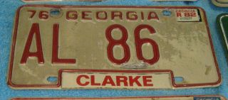 1976 Georgia Car License Plate Clark County