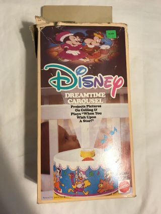 Vintage Disney Dreamtime Carousel Music Light Projector Toy Mickey Mouse