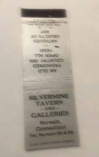 Vintage Matchbook Cover Matchcover Bar Silvermine Tavern Norwalk Ct Unstruck