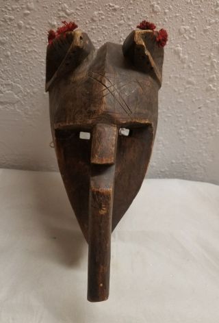 Vintage African Hand - Carved Wooden Mask