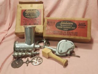 Vintage Sunbeam Mixmaster Power Transfer And Meat Grinder