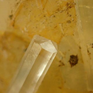 Natrolite Crystals In Calcite On Matrix Rare Techlovice,  Czech Republic