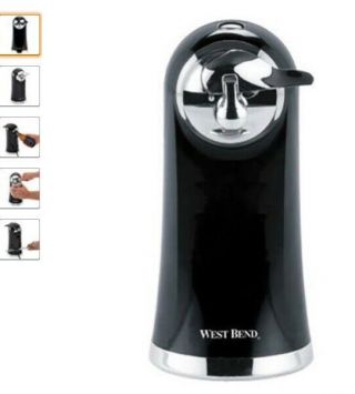 West Bend 77202 Electric Can Opener And Knife Sharpener (metallic Black)