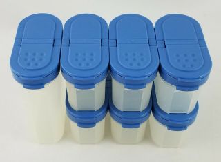 Tupperware Modular Mates Spice Containers Blue Lids 1846 1843 Set Of 7