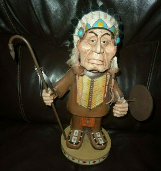 Wood Wooden Carved Native American Indian Doll