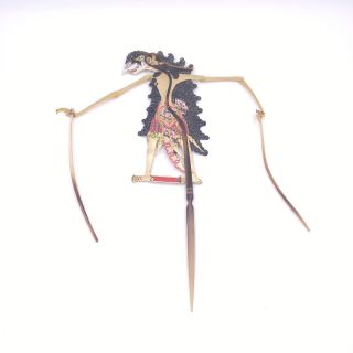 Vintage Indonesian Shadow Puppet - Long Curly Black Hair