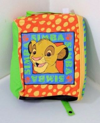 Simba Lion King Backpack Bag Disney Wiz Too Vintage 90s.  Colorful Rare Euc